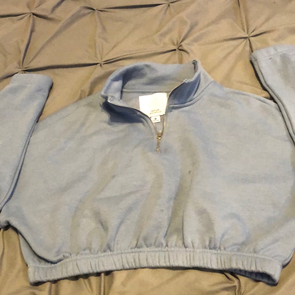 Crop 3/4 zip blue jacket size M